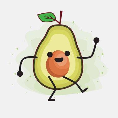 Avokado Şirin Vektör Karakterinin bir illüstrasyonu