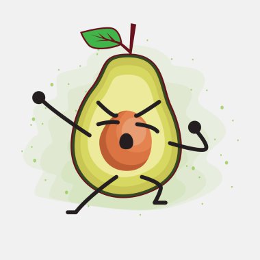 Avokado Şirin Vektör Karakterinin bir illüstrasyonu