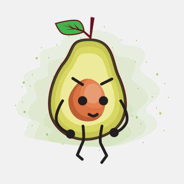 Avokado Şirin Vektör Karakterinin bir illüstrasyonu