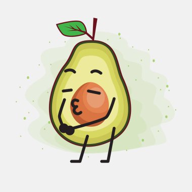 Avokado Şirin Vektör Karakterinin bir illüstrasyonu