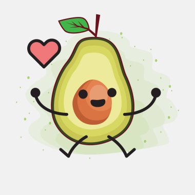 Avokado Şirin Vektör Karakterinin bir illüstrasyonu