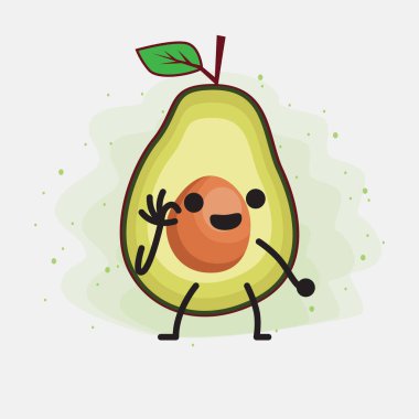 Avokado Şirin Vektör Karakterinin bir illüstrasyonu
