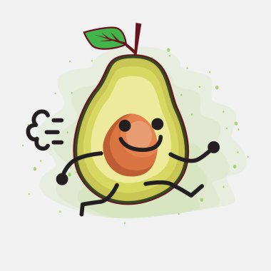 Avokado Şirin Vektör Karakterinin bir illüstrasyonu
