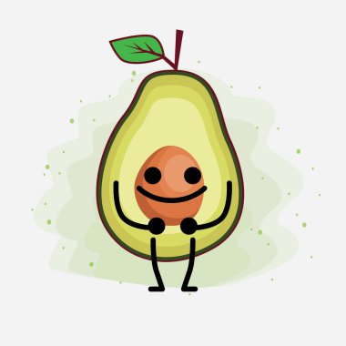 Avokado Şirin Vektör Karakterinin bir illüstrasyonu