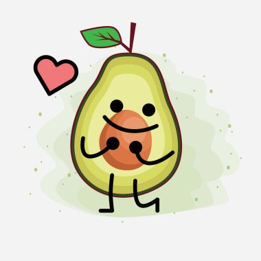 Avokado Şirin Vektör Karakterinin bir illüstrasyonu