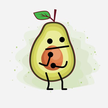 Avokado Şirin Vektör Karakterinin bir illüstrasyonu
