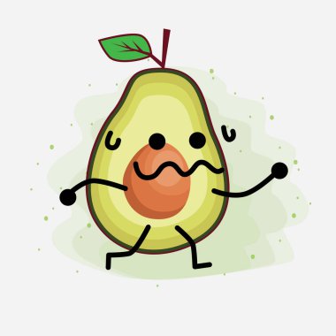 Avokado Şirin Vektör Karakterinin bir illüstrasyonu