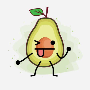 Avokado Şirin Vektör Karakterinin bir illüstrasyonu