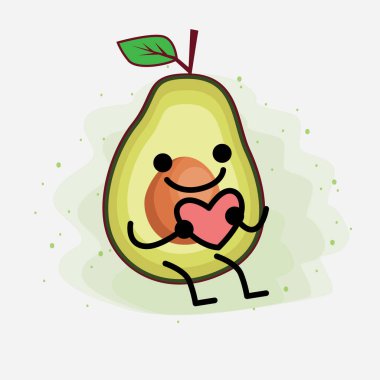 Avokado Şirin Vektör Karakterinin bir illüstrasyonu