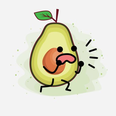 Avokado Şirin Vektör Karakterinin bir illüstrasyonu