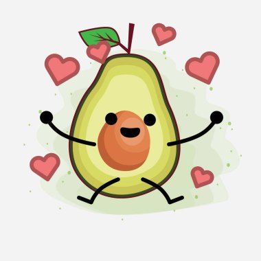 Avokado Şirin Vektör Karakterinin bir illüstrasyonu