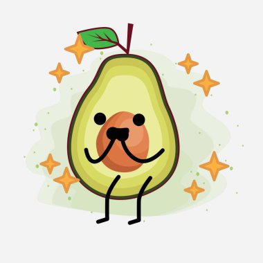 Avokado Şirin Vektör Karakterinin bir illüstrasyonu