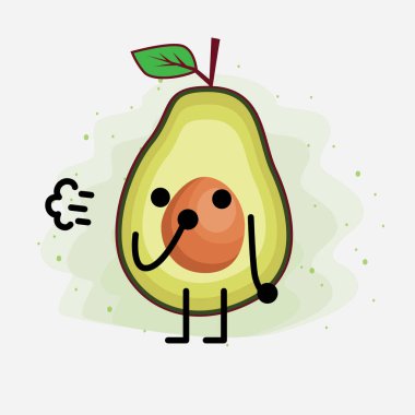 Avokado Şirin Vektör Karakterinin bir illüstrasyonu