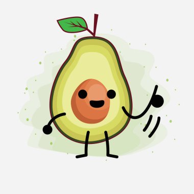 Avokado Şirin Vektör Karakterinin bir illüstrasyonu