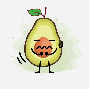 Avokado Şirin Vektör Karakterinin bir illüstrasyonu
