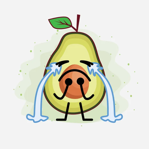 Eine Illustration Von Avocado Cute Vector Character — Stockvektor