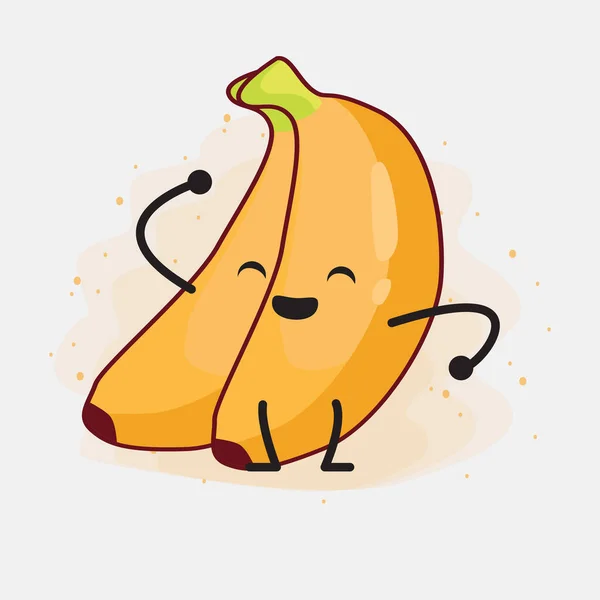 An illustration of cute banana fruit vector character