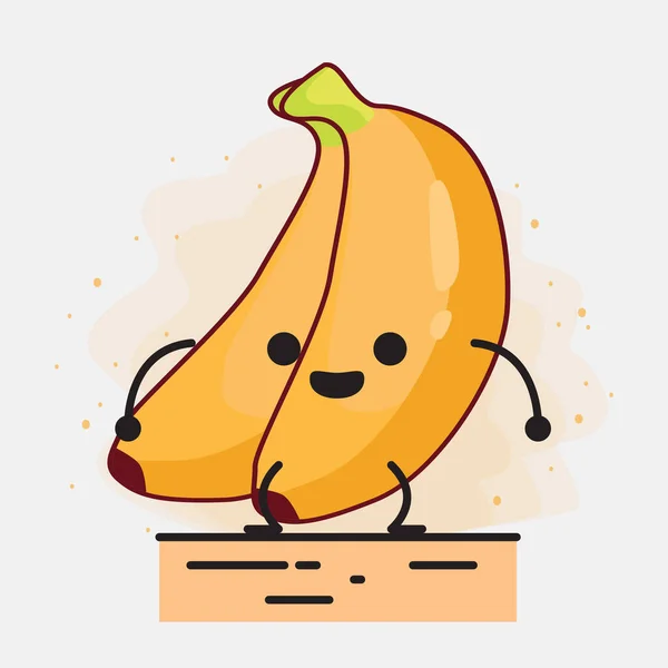 Eine Illustration Des Niedlichen Bananenfruchtvektorcharakters — Stockvektor