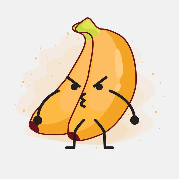 Eine Illustration Des Niedlichen Bananenfruchtvektorcharakters — Stockvektor