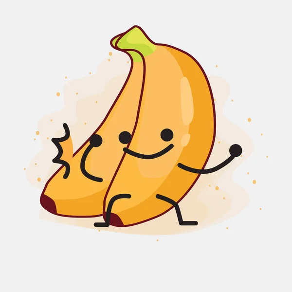 Eine Illustration Des Niedlichen Bananenfruchtvektorcharakters — Stockvektor