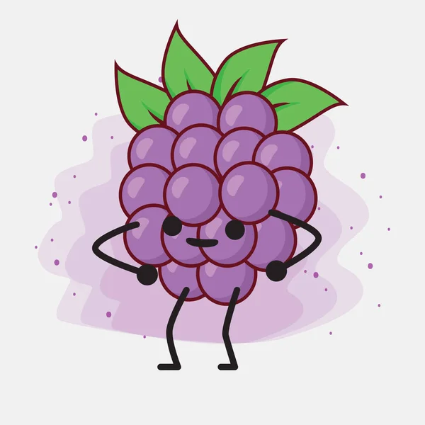 Uma Ilustração Caráter Bonito Vetor Boysenberry — Vetor de Stock