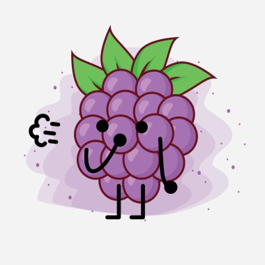 Böğürtlen Şirin Vektör Karakteri