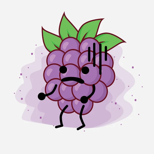 Uma Ilustração Caráter Bonito Vetor Boysenberry — Vetor de Stock