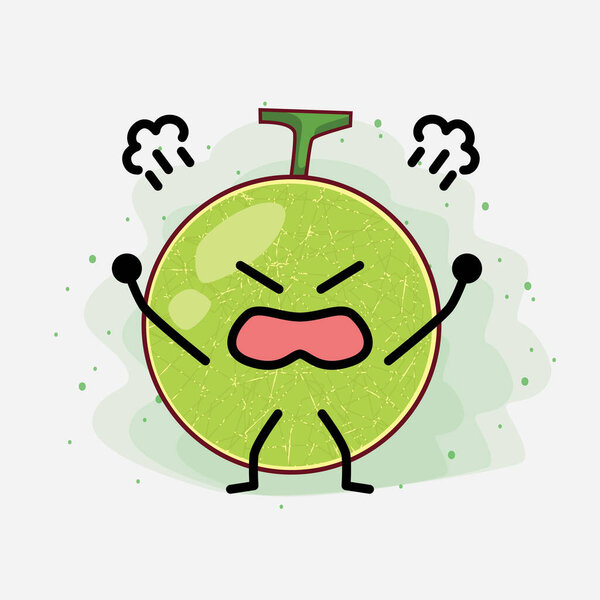 An illustration of Cute Cantaloupe Melon Vector Character