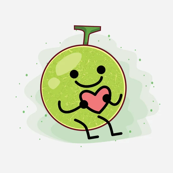 Eine Illustration Des Cute Cantaloupe Melon Vector Character — Stockvektor