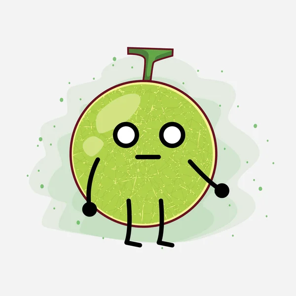 Illustration Cute Cantaloupe Melon Vector Character — стоковый вектор