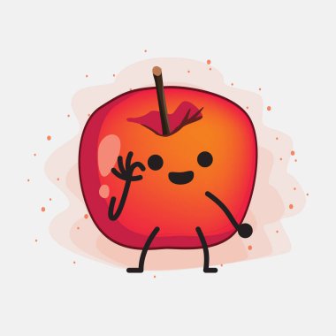 An illustration of Cute Crab Apple Vector Character clipart