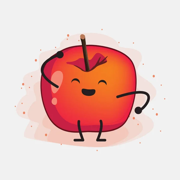 Une Illustration Personnage Vecteur Pomme Crabe Mignon — Image vectorielle