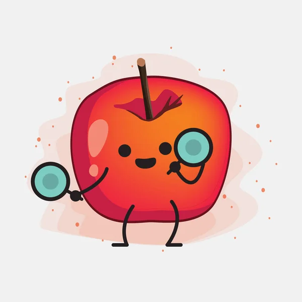 Une Illustration Personnage Vecteur Pomme Crabe Mignon — Image vectorielle