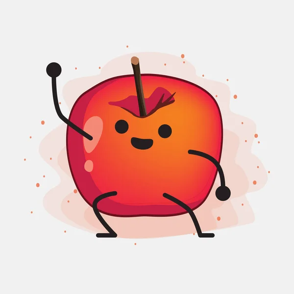 Une Illustration Personnage Vecteur Pomme Crabe Mignon — Image vectorielle