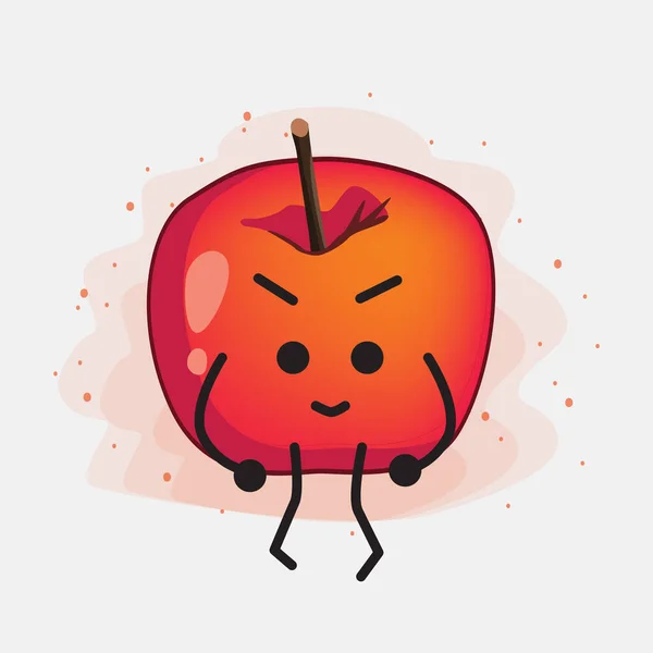 Une Illustration Personnage Vecteur Pomme Crabe Mignon — Image vectorielle