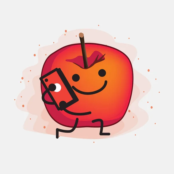 Illustration Cute Crab Apple Vector Character — Stock Vector