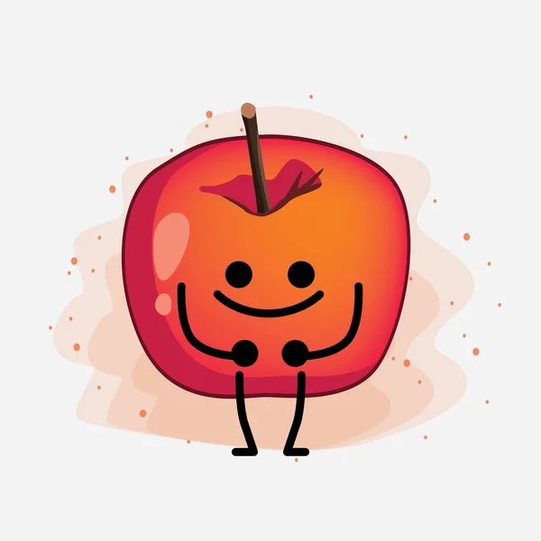 Illustration Cute Crab Apple Vector Character — Stock Vector