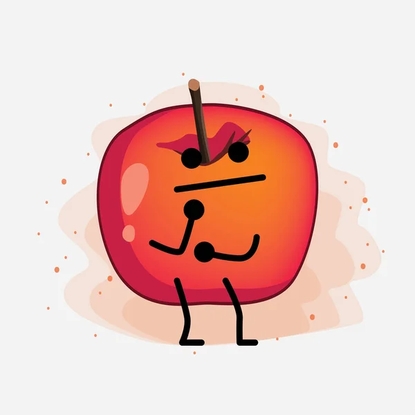 Иллюстрация Cute Crab Apple Vector Character — стоковый вектор