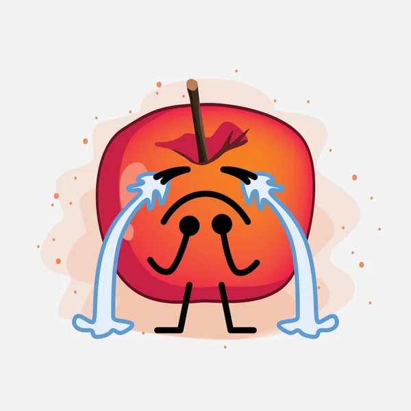 Eine Illustration Des Cute Crab Apple Vector Character — Stockvektor