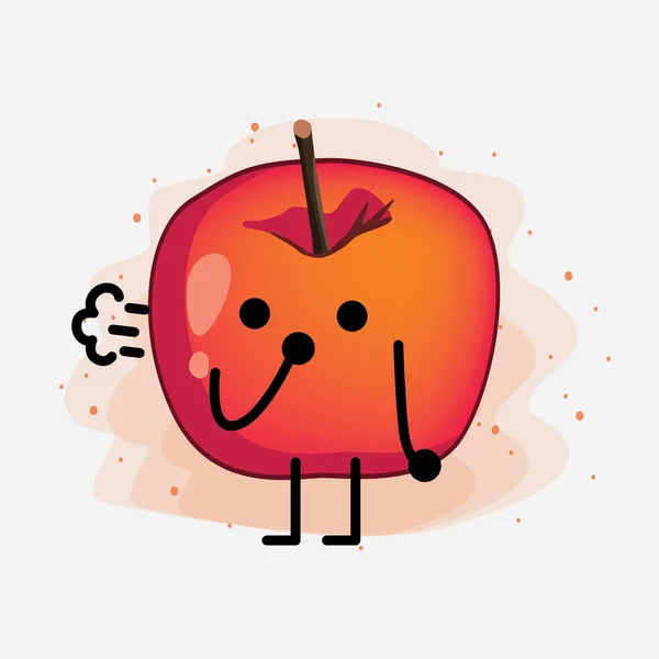 Une Illustration Personnage Vecteur Pomme Crabe Mignon — Image vectorielle