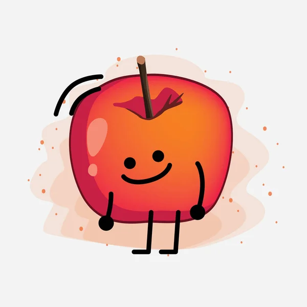 Eine Illustration Des Cute Crab Apple Vector Character — Stockvektor