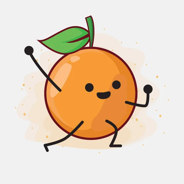 Sebuah Ilustrasi Karakter Vektor Kartun Clementine Orange - Stok Vektor