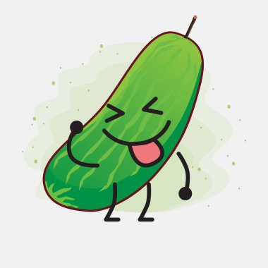 Şirin Salatalık Meyve Vektörü Çizimi