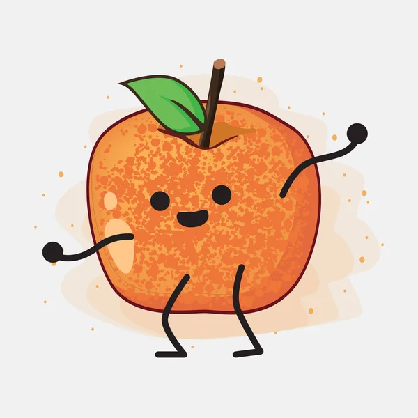 Pluot Fruit Vector Character Illusztrációja — Stock Vector