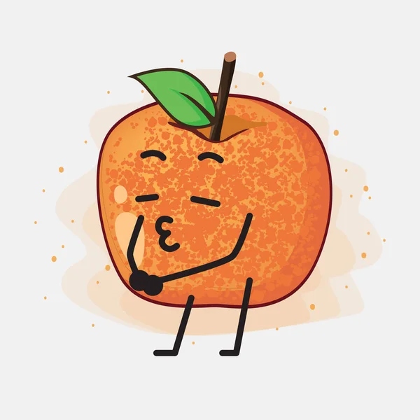 Illustration Caractère Vectoriel Des Fruits Prunier — Image vectorielle