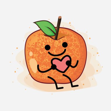 Fluot Fruit Vektör Karakterinin bir çizimi