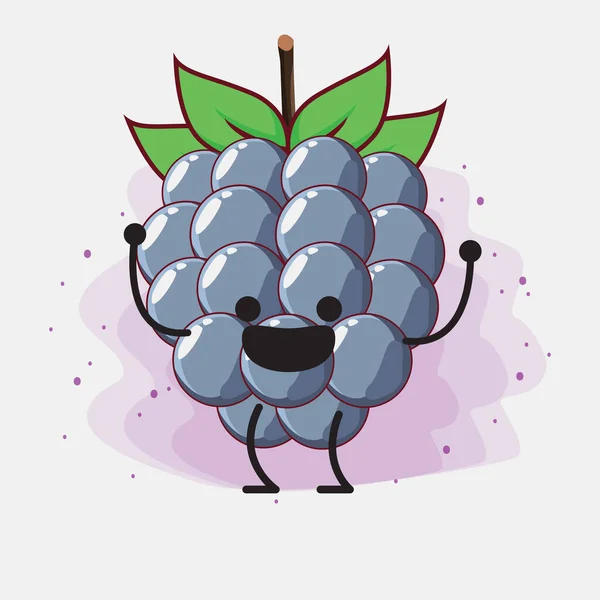 Ilustrace Roztomilého Ovocného Charakteru Dewberry — Stockový vektor