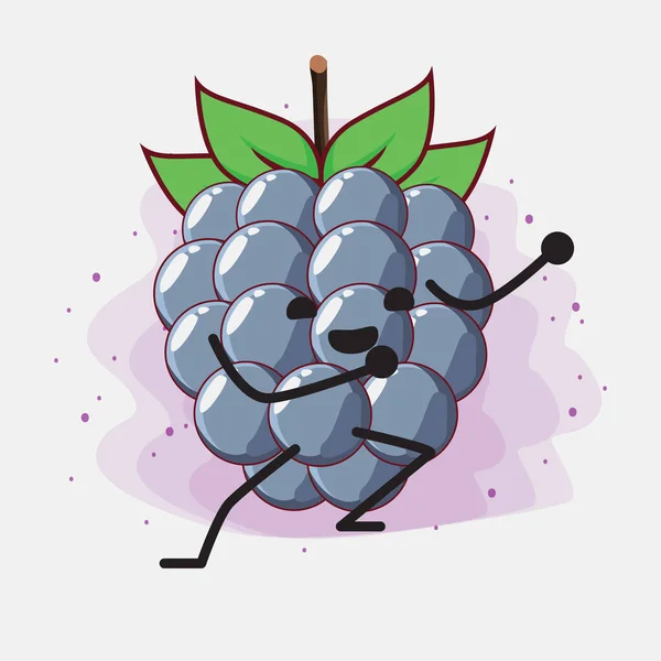 Uma Ilustração Caráter Bonito Fruto Dewberry — Vetor de Stock