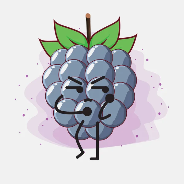 Uma Ilustração Caráter Bonito Fruto Dewberry — Vetor de Stock