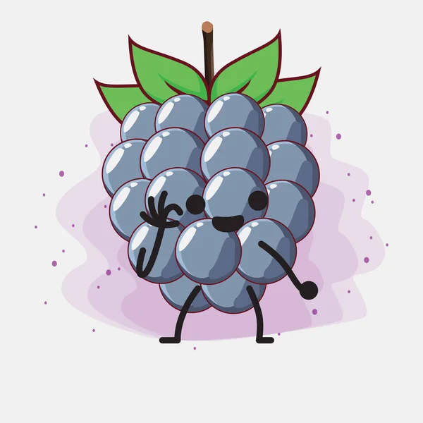 Uma Ilustração Caráter Bonito Fruto Dewberry — Vetor de Stock